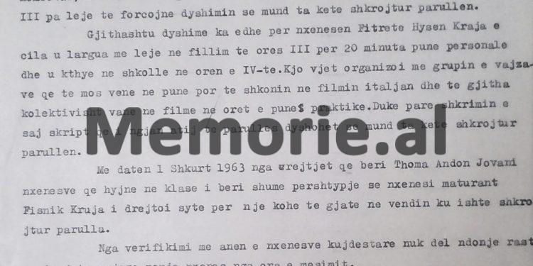 Kur nxënësit e “Sami Frashërit” shkruanin në mure “Vdekje Enver Hoxhës”