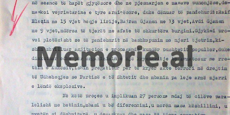 Zbulohet dokumenti sekret i vitit 1970, kur kërkohej dënimi me vdekje i Daut Gumenit dhe ekzekutimi në fshatin e lindjes në Gusmar