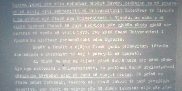 Shënimi i Enverit: Çabej të mos dalë më jashtë shtetit, e ka tepruar….dhe mashtrimi publik i Nexhmijes në librin e saj ku shprehet se “Enveri ka bërë të pamundurën për Çabejn”…