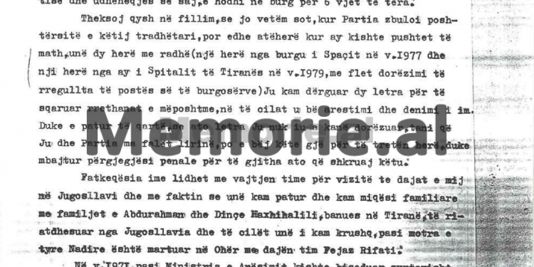Letra e Telat Agollit për Enverin: “Feçorri më kërkonte të pohoja se UDB-ja më kishte dhënë porosi për Nexhmijen”