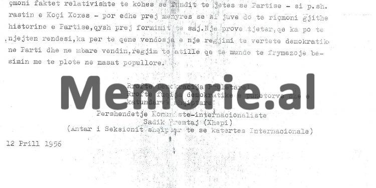 “Mbas rehabilitimit të Rajkut në Hungari dhe Kostovit në Bullgari, ju duhet të bëni të njëjtën gjë me Koci Xoxen dhe Maleshoven…”/ Letra e panjohur nga Parisi në 1956-ën që alarmoi Enver Hoxhën