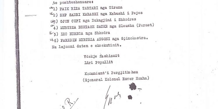 “Aprovoj ekzekutimin e Fahredin Angonit”/Dokumenti me firmën e Enverit