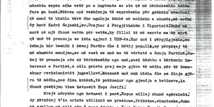 Letra e Telat Agollit për Enverin: “Feçorri më kërkonte të pohoja se UDB-ja më kishte dhënë porosi për Nexhmijen”