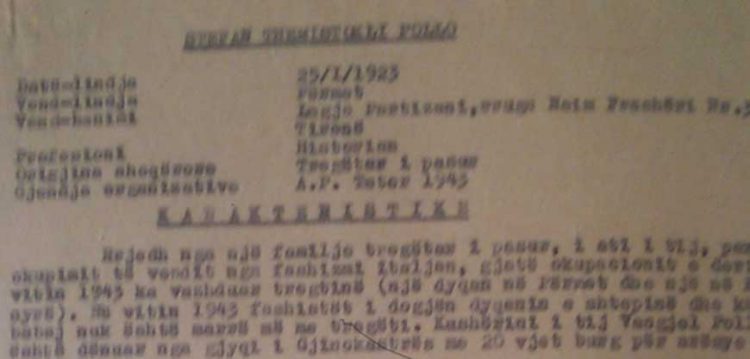 Zbulohet dokumenti arkivor i vitit 1963 me karakteristikën e profesor Stefanaq Pollos e hartuar nga Rektori i Universitetit Shtetëror të Tiranës, Zija Këlliçi dhe sekretari i Komitetit të Partisë, Deko Rusi, ku midis të tjerash e etiketojnë profesor Pollon si njeri që nuk e bënte me qejf detyrën e dekanit, nuk angazhohej në punët e fakultetit duke u justifikuar se ishte shumë i zënë me punë dhe se ai prirej shumë pas interesit personal