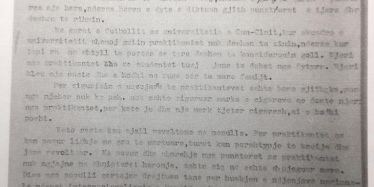 Raporti për Enverin: Për praktikantët që kanë lidhje me gra të martuara, burrat kinezë kanë përshtypje të këqija, dhe janë të revoltuar. Ata thonë se s’ngjajnë me shqiptarët heronj , siç na thuhet….