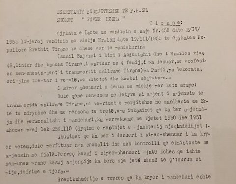Urdhëratë me shkrim të Enverit: “Të pushkatohen”, “të ekzekutohet”,”dakord me propozimin për dënimin me vdekje”…