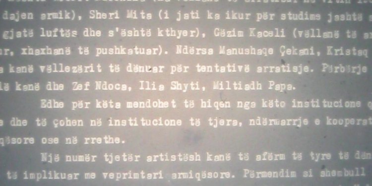 Ndrenika, Mima, Anagnosti, Lako, Shkjezi, Shyti, Bakalli, etj…në listën me 51 artistë që do hiqeshin nga Tirana në 1976-ën me porosinë e Ramiz Alisë….