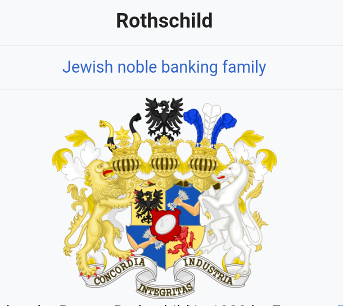 Family with Jewish origin, Rothschild, who invested in the European