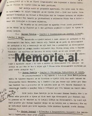 Mehmet’s report on Enver: There are 10 UDB agents in the Tropoja Party committee….