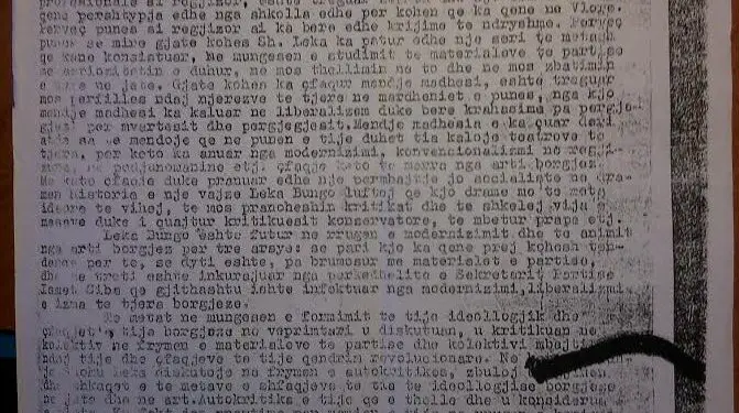 Raporti sekret i zv/ministrit të Kulturës, Mantho Bala: Regjisori Leka Bungo bëri krahasime të poshtra me Sekretarin e Parë të Komitetit Qëndror…
