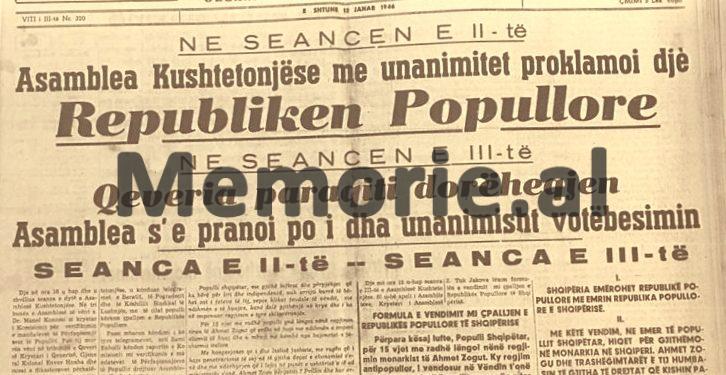 11 Janar 1946, kur Enveri e shpalli Shqipërinë Republikë, në prezencën e misioneve të SHBA-së, BRSS-së, Francës, Britanisë e Jugosllavisë/ Si reagoi Mbreti Zog nga Londra…