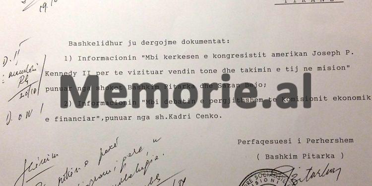 Kur kongresmeni amerikan, Joseph Kennedy, biri i kandidatit për president të SHBA-ve, debatonte me ambasadorin Pitarka, që s’i jepte vizë për Shqipëri…/Dokumentet e panjohura të ’89-ës