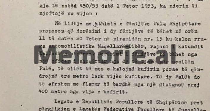 “Vendi i dorëzimit të jetë piramida Nr.15 dhe dy grupet të qëndrojnë 400 /Dokumentet sekrete