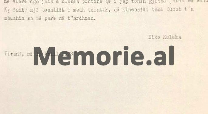 “Filmin ‘Kur zbardhi një ditë’ të Milkanit, na e kërkojnë shoqëri perëndimore të distribucionit, deri në Tokio…” / Letra e zv/drejtorit të Kinostudios për Komitetin Qëndror, në ’73-in
