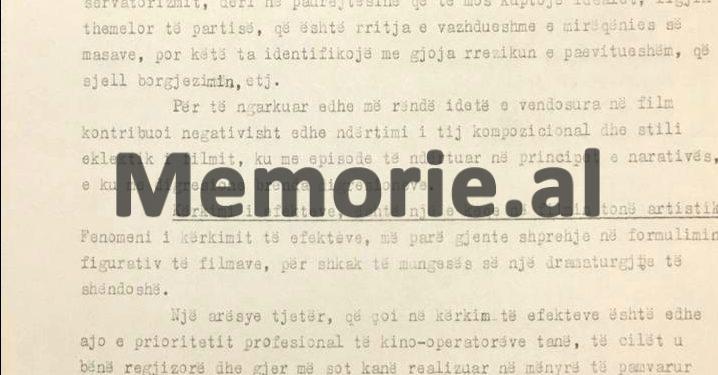“Filmin ‘Kur zbardhi një ditë’ të Milkanit, na e kërkojnë shoqëri perëndimore të distribucionit, deri në Tokio…” / Letra e zv/drejtorit të Kinostudios për Komitetin Qëndror, në ’73-in