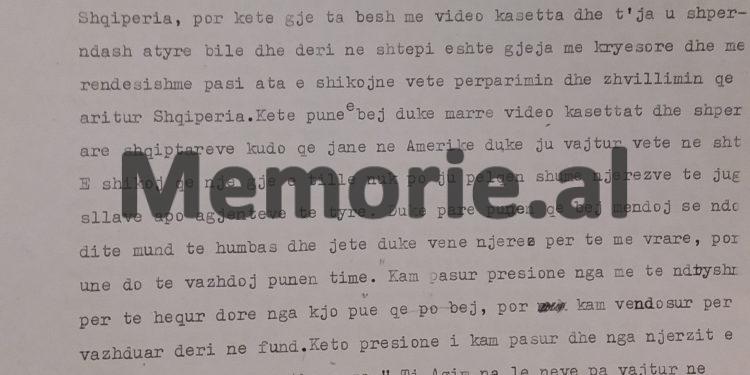 “Më quajnë këlysh i Enver Hoxhës dhe do më vrasin apo më marrin vajzën peng…” / Dokument sekret i ‘86-ës për njeriun që shpërndante video-kasetat e regjimit komunist, në SHBA