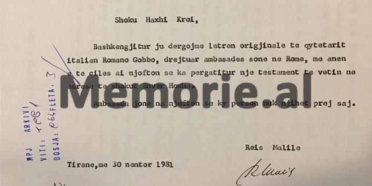 Zbulohen dokumentet arkivore/ Testamenti pasuror që i erdhi Enver Hoxhës në ’81-in dhe si ja mbajti të fshehur Nexhmija, e cila në ’85-ën, pas vdekjes së tij, shkoi në….