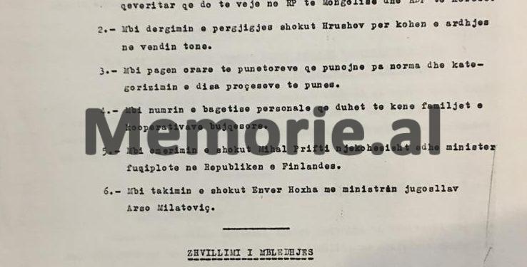 “Unë jam dakord me Spiro Kolekën që të ulim numrin e bagëtive të fshatarëve”/ Diskutimi i Enverit në Byro në ’56-ën që u kundërshtua vetëm nga Liri Belishova dhe bashkëshorti i saj…