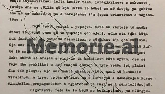 Letra sekrete e Enverit: Klerikët, me përjashtim të katolikëve, janë injorantë, dinë lutje përmendësh si hoxhallarët, por do i rrafshojmë nga faqja e dheut…”