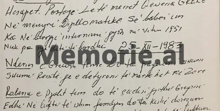 Letra kërcënuese për Enverin: “Mos ma mbani babanë në burg dhe djalin peng, do kryej veprime çnjerëzore, do çuditet Greqia dhe…”/ Historia e minoritarit që u arratis në ’82-in
