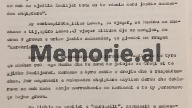 Telegramet sekrete për Enverin: “Shtypi grek pasqyron grevën e Ilia Lekës para ambasadës, janë solidarizuar partitë politike, parlamenti e Mitropoliti Sevastianos që….”