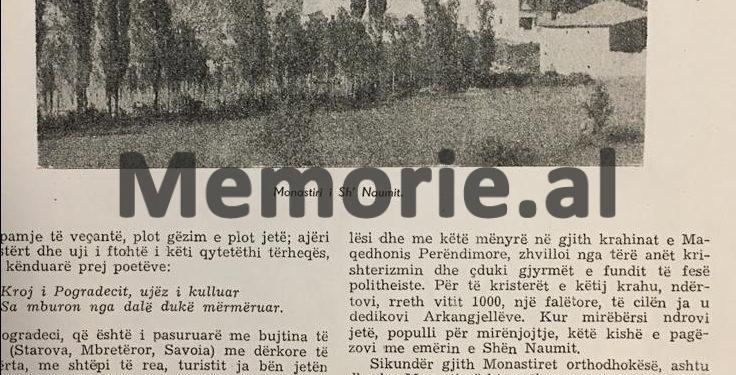 “Manastiri i Shën Naumit, Poradeci mbi liqenin e kristaltë dhe kostumet e grave të bukura të Dardhës, si tonat në Val d’Aosta,….”/ Reportazhi i panjohur i studiuesit italian