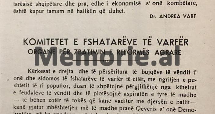 Reforma Agrare e qeverisë së Enver Hoxhës në 46-ën e bërë nga specialistët/ Dokumentet e panjohura jugosllavë, që i’a mori tokat pronarëve