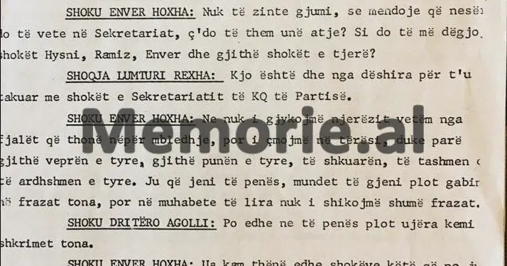 Diskutimi i Enverit në Byro: “Aktorja e re shqiptare, pa folur fare, me sytë e saj flet shumë dhe e lë në bisht të urës Brixhit Bardonë, kurse Prosi dhe Ndrenika…”