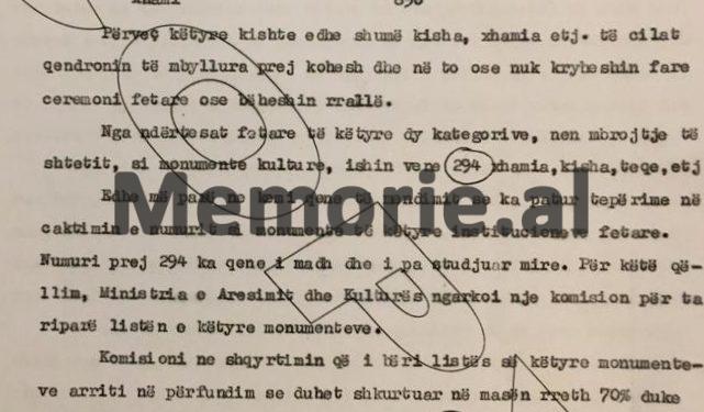 “Nga 1536 objekte kulti funksionale, 294 janë monumente kulture, por këto janë shumë dhe…”/ Relacioni i ministrit Deljana në ’67-ën
