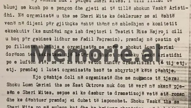 Hysni Kapo: “Në Teatër ka njerëz me lakra në kokë’,… Manush Myftiu: ‘Sherri Mita me baba të arratisur, drama e tij me frymë social-demokrate, prandaj’…”