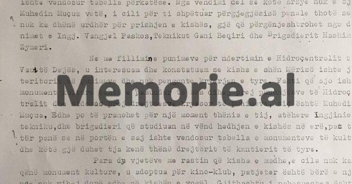 “Prishja e monumenteve të kulturës është bërë natën dhe me qëllim…’, Prokuroria: drejtori i kantierit s’e dinte se ajo mbrohej nga shteti…”/Denoncimi për kishën e Vaut të Dejës