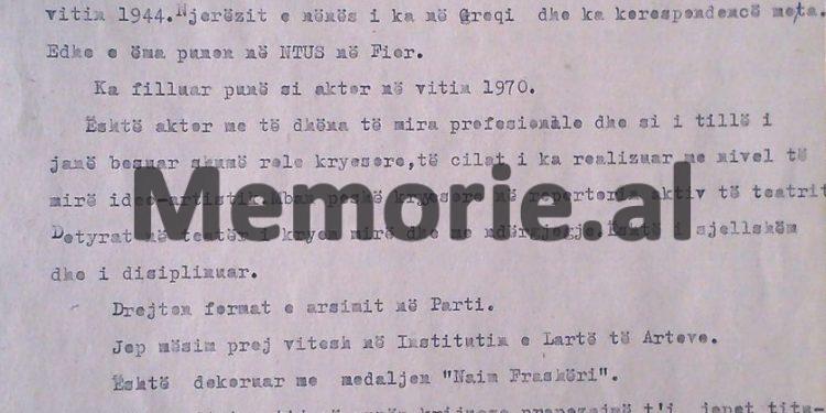 Arbana, Ndrenika, Qirjaqi, Haxhiraj, Pasha dhe Shkjezi/ Nga biografitë familjare, shkollimi, rolet dhe cilësia e tyre, te divorcet, etj./ Zbulohen dosjet e kuadrit të aktorëve: