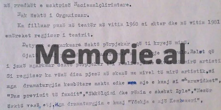 Arbana, Ndrenika, Qirjaqi, Haxhiraj, Pasha dhe Shkjezi/ Nga biografitë familjare, shkollimi, rolet dhe cilësia e tyre, te divorcet, etj./ Zbulohen dosjet e kuadrit të aktorëve: