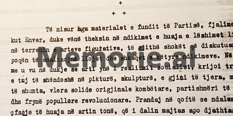 “Piktorët Maks Velo, Bakalli, Gjergo, Oseku dhe Shima, tablo me ndikime të huaja dhe…”/ Letra e Hamit Beqes për Ramizin: Në dosje kemi materiale që mund t’ja japim shokut Enver