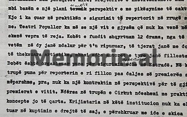 Kur Byroja Politike alarmohej për Teatrin/ Raporti: “Ja çfarë ndodh me regjizorët e aktorët si, Mani, Frashëri, Luca, Mima, Pitarka, Kristofori, Trebicka, etj.”