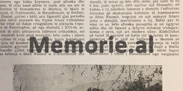 “Manastiri i Shën Naumit, Poradeci mbi liqenin e kristaltë dhe kostumet e grave të bukura të Dardhës, si tonat në Val d’Aosta,….”/ Reportazhi i panjohur i studiuesit italian