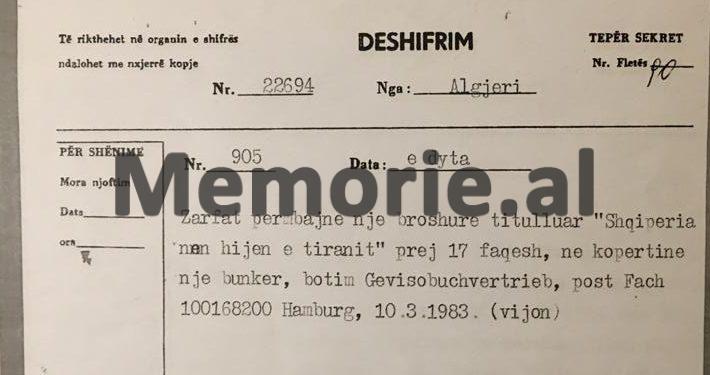 “Aspiratë maniake për madhështi, mosbesues, paranojak dhe…”,/ Zbulohet libri “Shqipëria nën hijen e një tirani”, për Enver Hoxhën që u dērgua në ‘84-ën në disa ambasada në Algjer
