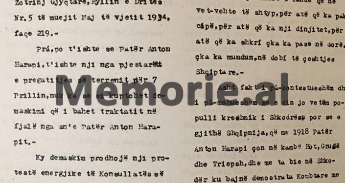 “Patër Anton Harapi që gjykohet n’kët sallë ku ngjan se çdo za njerziet s’ka ma vend, është një shqiptar i kulluar…”/ Mbrojtja në “Gjyqin e Regjencës” në ’46-ën