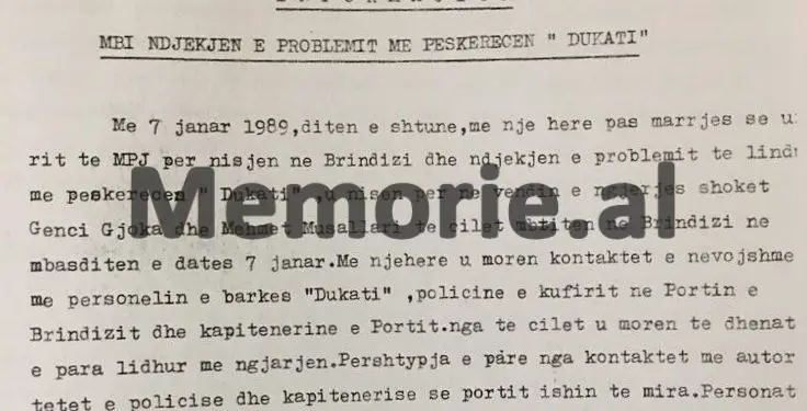 Si u ‘ri luajt’ në situata reale “Dueli i heshtur” në janarin e ’89-ës me anijen “Dukati”, që mbërriti në Brindisi me 7 pjesëtarë të ekuipazhit peng…?!