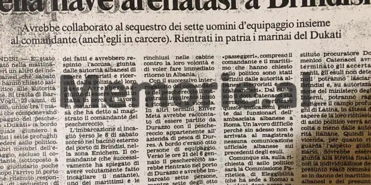 Si u ‘ri luajt’ në situata reale “Dueli i heshtur” në janarin e ’89-ës me anijen “Dukati”, që mbërriti në Brindisi me 7 pjesëtarë të ekuipazhit peng…?!