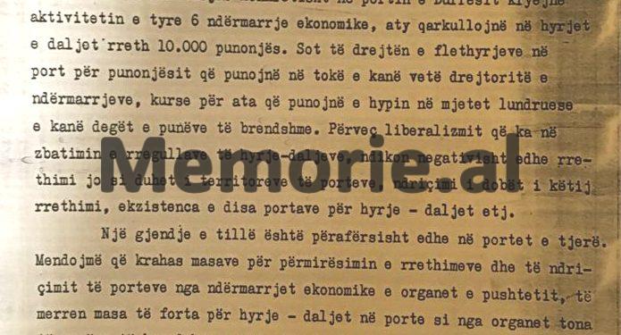 Raporti sekret i ministrit Hekuran Isai: “Ushtarët e portit i kemi ndërruar disa herë, se janë implikuar në kontrabandë floriri, orësh dhe…”/ Raporti “sekret” për Ramiz Alinë