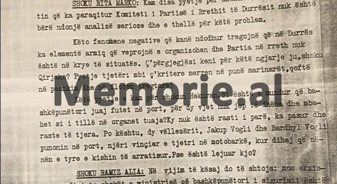 Rita Marko: “Ti nuk ke nxjerrë mësime nga arratisja e armikut Minella Andoni e bandës së tij që…”/ Debatet e acaruara në Byro për ngjarjen e “Dukati”-t në ’89-ën