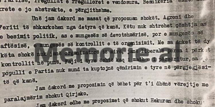 “Shoku Rita tha: të bëhet kujdes për jetën e Hekuranit, Qirjakos dhe Fotos që gjuajnë peshk në Bunë, se si zonë kufitare…”/ Diskutimi i Ramizi në Byro