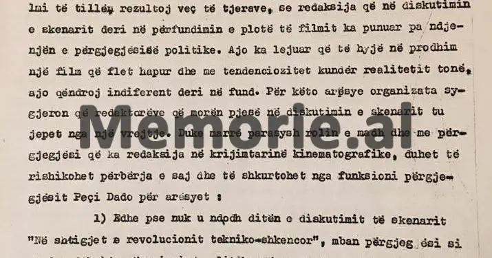 “Film reaksionar e armiqësor që diskrediton vijën e partisë dhe…”/ Ngjarja në Kinostudio që alarmoi udhëheqjen dhe kryqëzoi 12 kineastë në ’73-in