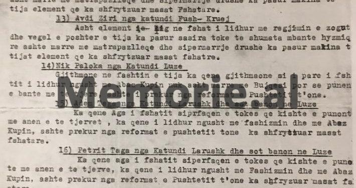 “Ka përkrahur Abaz Kupin, kundërshton reformat e pushtetit popullor, dallaveraxhi dhe…”/ Zbulohet dokumenti me karakteristikat e 24 kulakëve të Krujës e Kurbinit