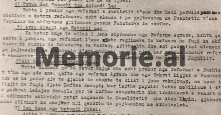 “Ka përkrahur Abaz Kupin, kundërshton reformat e pushtetit popullor, dallaveraxhi dhe…”/ Zbulohet dokumenti me karakteristikat e 24 kulakëve të Krujës e Kurbinit