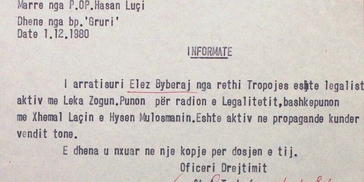 Elez Biberaj, dokumentet që Sigurimi mblidhte për të