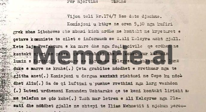 Prefekti Beso Gega: “Popull patriot i Gjinokastrës, dje u grabit Ali Këlcyra, lulja e nacionalizmit shqiptar, nga një çetë komuniste…”/ Zbulohet dokumenti rezervat i vitit 1943