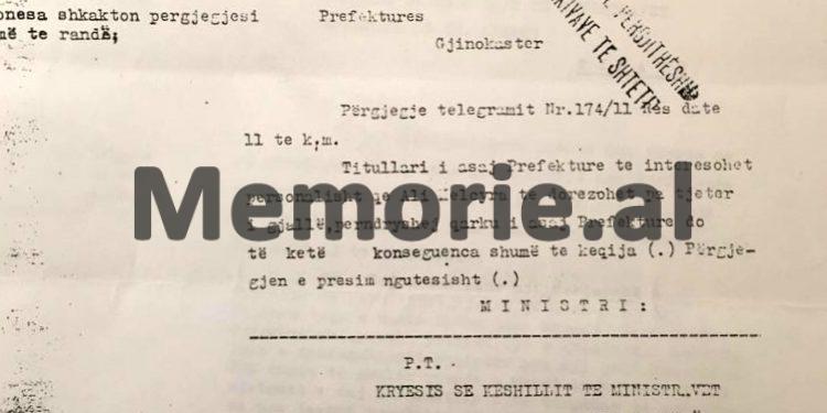 Prefekti Beso Gega: “Popull patriot i Gjinokastrës, dje u grabit Ali Këlcyra, lulja e nacionalizmit shqiptar, nga një çetë komuniste…”/ Zbulohet dokumenti rezervat i vitit 1943