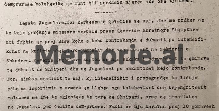“Llazar Fundo i ka dhënë 8 mijë franga ari një agjenti komunist nga Shkodra, për të blerë armë në Shqipëri dhe…”/ Dokumenti i Zyrës Sekrete të Zogut